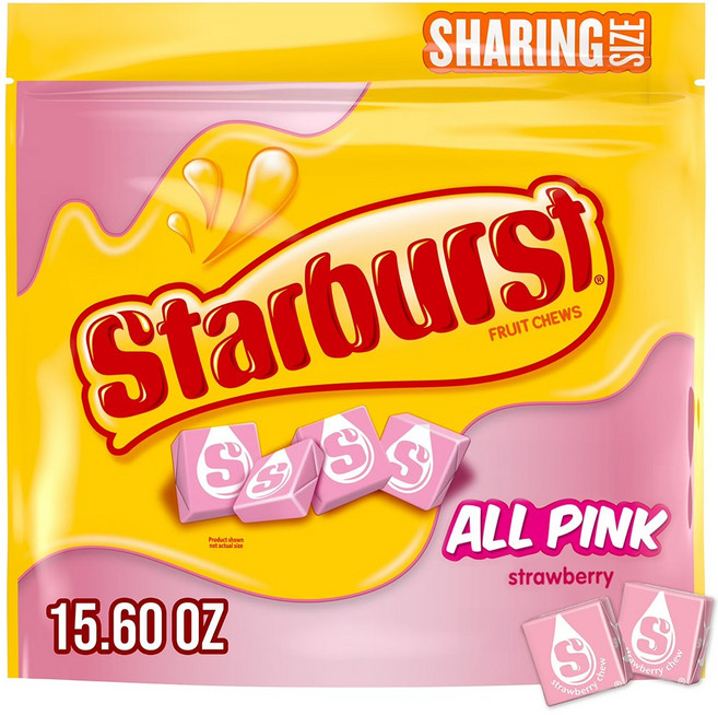 스타버스트 후르츠 젤리 올 핑크 쉐어링 츄 캔디, 단품, 단품