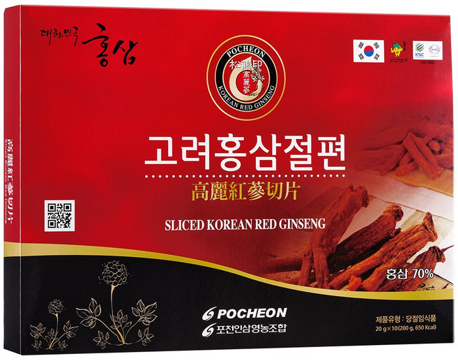 포천인삼영농조합 고려홍삼절편(4 5년근), 200g, 1개