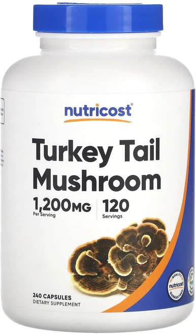 Nutricost 구름버섯 1200mg 캡슐 240정(캡슐 1정당 600mg), Nutricost구름버섯1200mg캡슐240정캡슐1정당, 1개, 240정 - 쿠팡