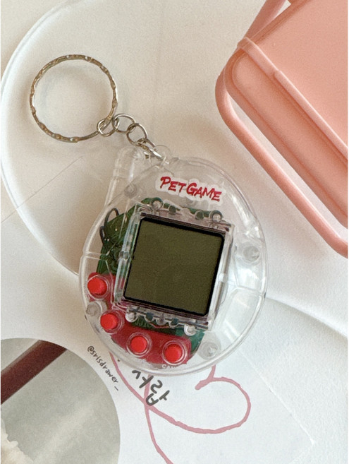 다마고치 다마고찌 키링 애완 동물 키우기 펫 키우기 휴대용 레트로 게임기, 투명