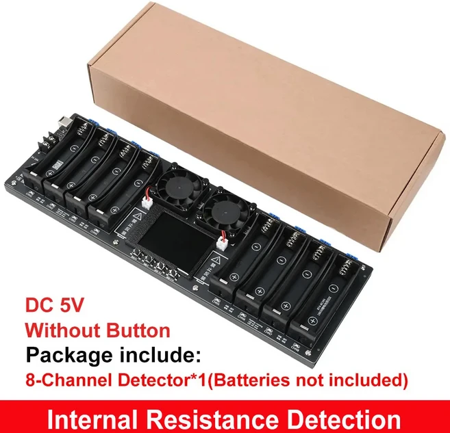 DC 12-19V DC 5V 8 채널 18650 배터리 용량 내부 저항 테스터 모듈 LCD 자동 충전 방전 테스터, 01 DC 5V