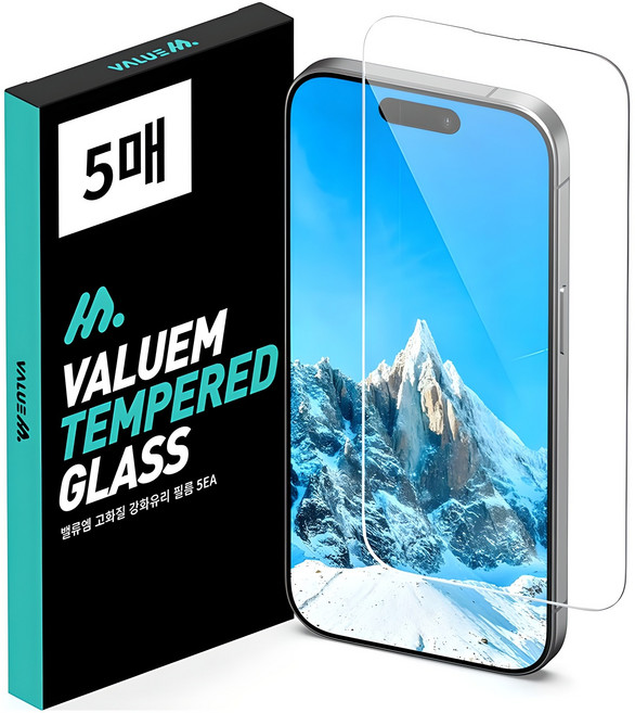 밸류엠 고화질 9H 강화유리 휴대폰 액정보호필름 5p 세트, 1세트