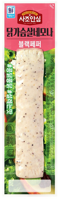 대림 사조안심 닭가슴살 네모나 블랙페퍼 80g, 1개