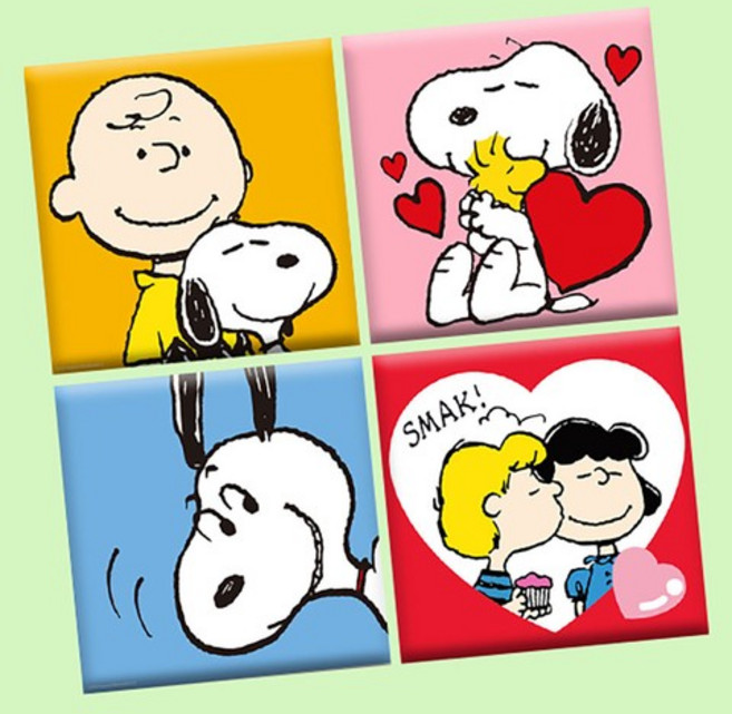 DIY 보석십자수 피너츠 스누피 HELLO 미니이젤 20x20, 색상:루쉬 앤 슈뢰더, 1개