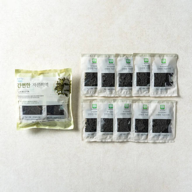 [청해거상] 간편한 완도 자른미역 15gx10팩 건미역 유기미역, 1개, 150g