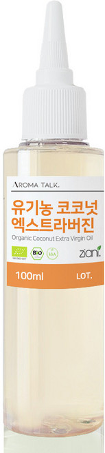 유기농 코코넛 엑스트라버진 오일 오가닉 천연오일, 100ml, 1개