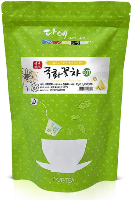 [본사직영] 다예 100% 국산 맛있는 국화꽃차 생분해 삼각티백, 50개입, 1개