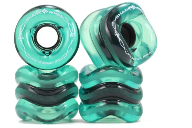 SHARK WHEEL 60MM 78A TRANSPARENT EMERALD CALIFORNIA ROLL, 1개 - 쿠팡