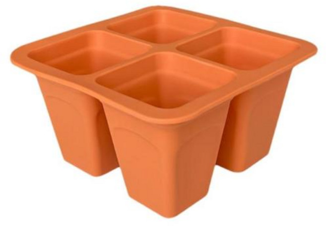 모종판 육묘 트레이 모판 씨앗포트 사각 식재 식물 발아 재사용 가능한 실리콘 4 셀 보육 화분, 5) Green, 1개