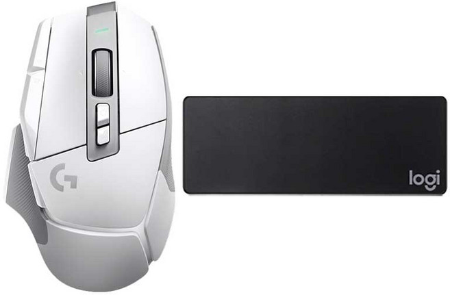로지텍 무선 게이밍 마우스 G502 X 라이트스피드 + 마우스 장패드, 화이트, 블랙