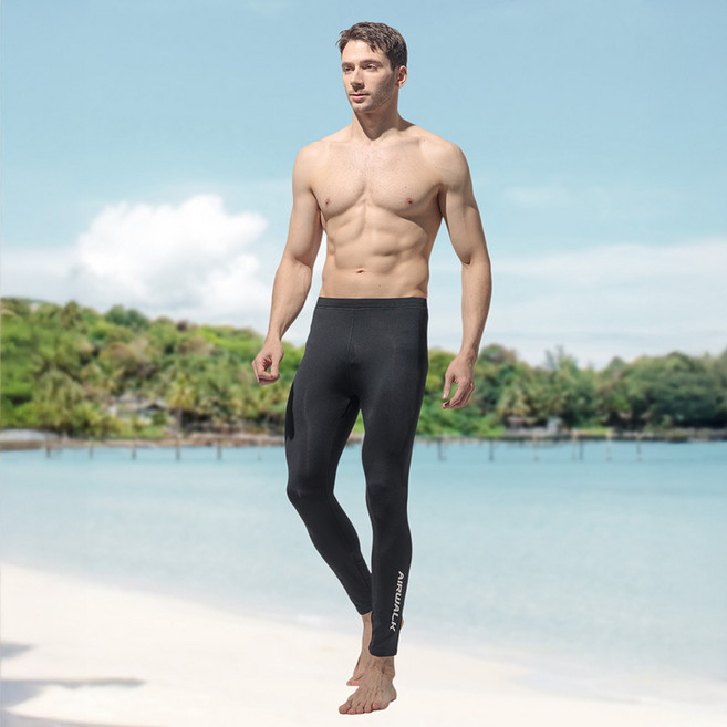 에어워크서프 남성래쉬가드 로고 포인트 9부 워터레깅스