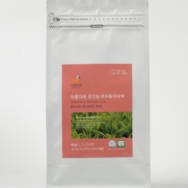 아름다원 유기농 고급홍차 티백 보성 발효차, 1개, 50개입, 1.2g