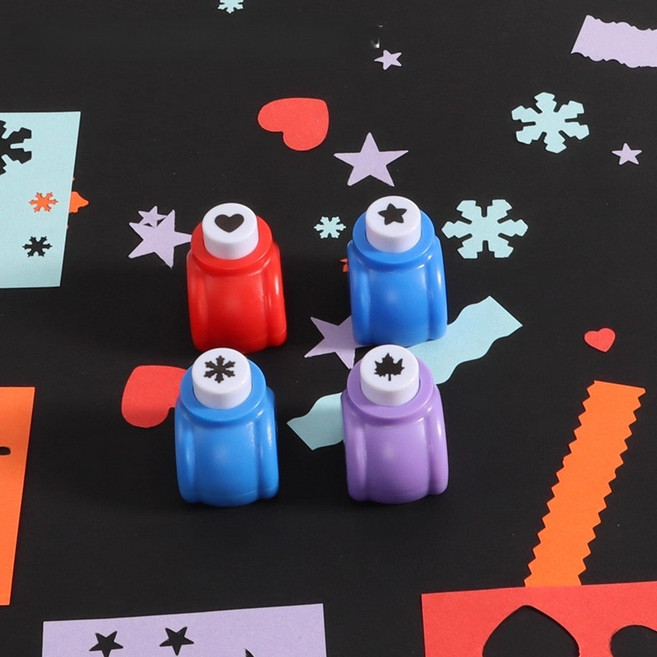 모양 펀칭기 낙엽 종이 만들기 다꾸 꾸미기, 1세트, 하트+별+눈꽃+단풍잎