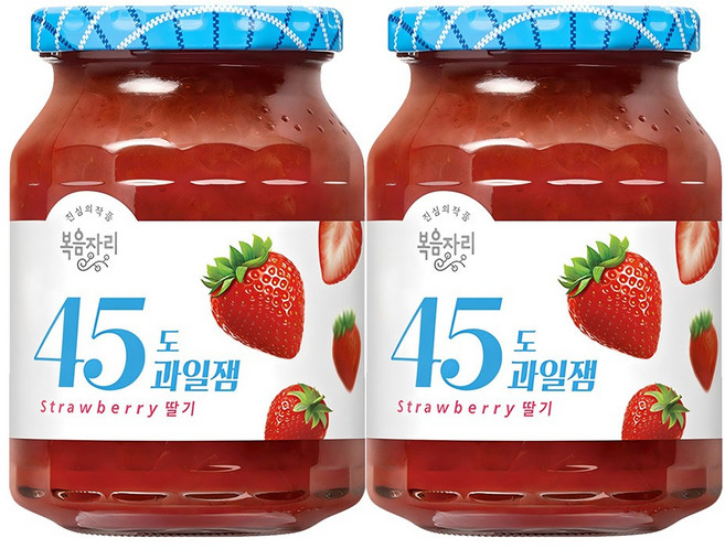 복음자리 45도 과일잼 딸기, 350g, 2개
