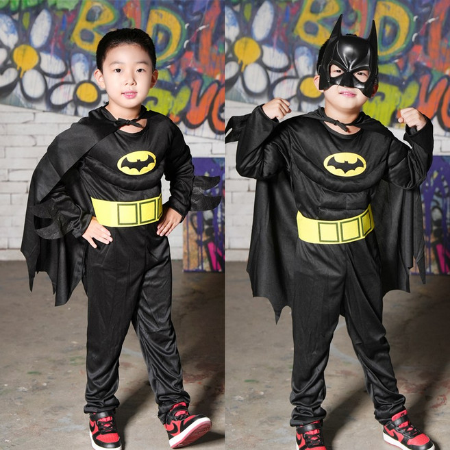 아동용 배트맨 슈트 망토 가면 3종세트