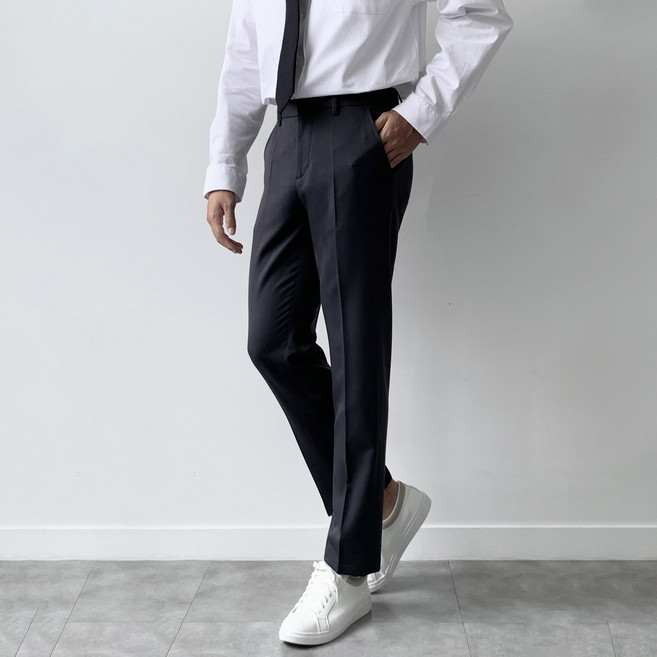 놈시크 남성 슬랙스 옆밴딩 링클프리 스판 빅사이즈 9부 10부 남자 바지