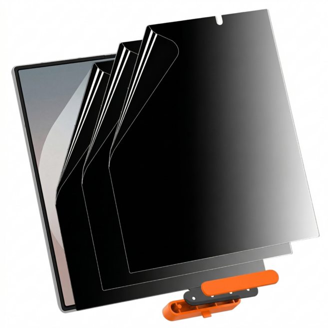 키큰기린 사생활보호 무광택 지문방지 종이질감 저반사 내부액정 보호필름 부착 가이드툴, 3개