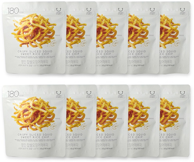 딜라이트 프로젝트 명인 찹쌀오징어채부각, 10개, 50g