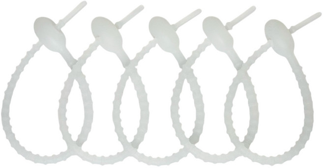 엘에떼 실리콘 케이블타이 215mm 고리타입 선정리 홀더 키링 부자재, 10개, 반투명