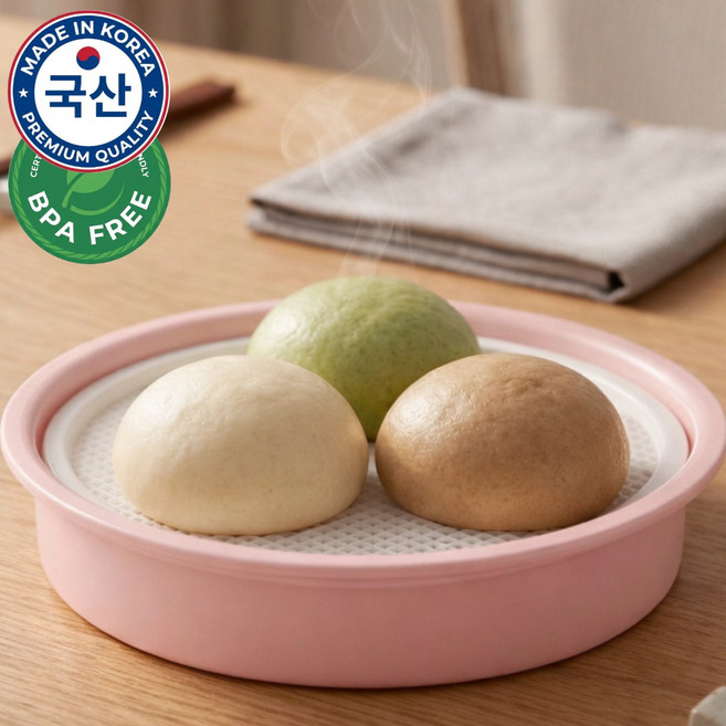 리꼬즈 국산 전자레인지 찜기 간편조리 용기, 1개, 코지 핑크