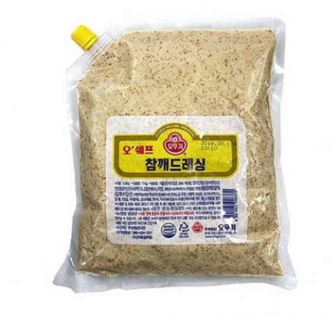 1KG 대용량 참깨드레싱소스 양념장 리필용 업소용 식당 드래싱 샐러드 짜는 벌크 비닐팩 음식점 납품용, 1개