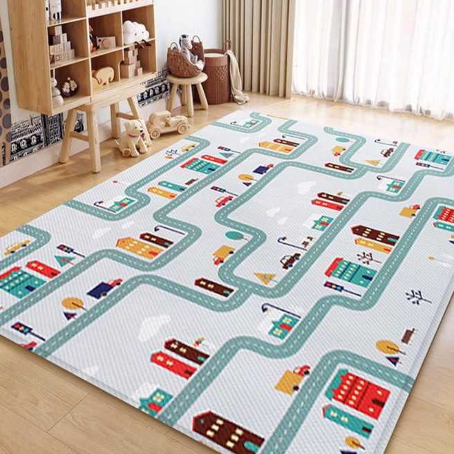 12mm 두꺼운 놀이방매트 다용도 양면 쿠션 매트, 도로