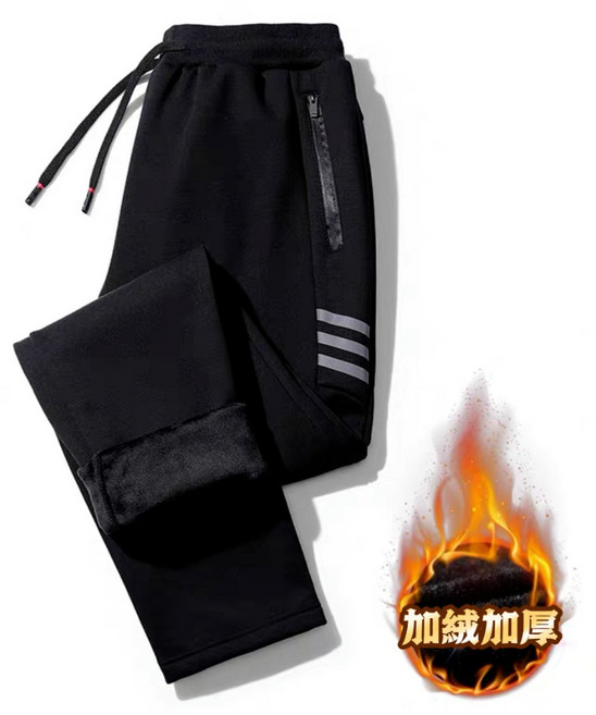 休閒運動長褲 男款秋冬保暖刷毛縮口褲