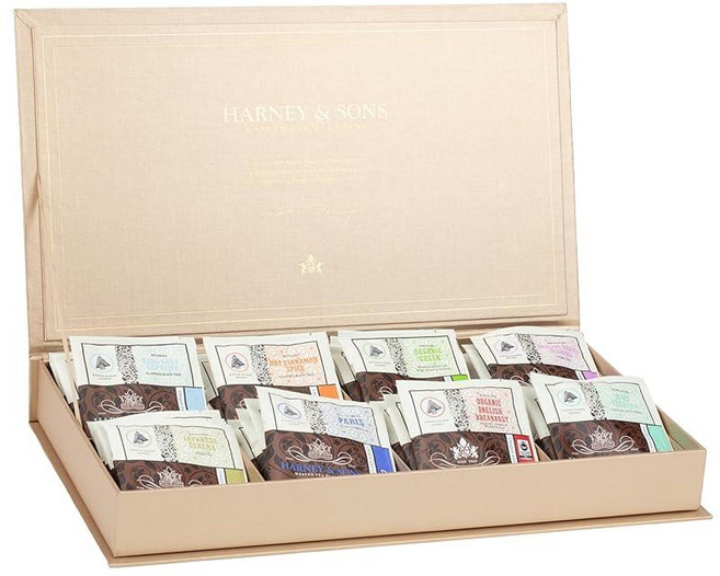 Harney & Sons 골드 티 체스트 선물 8개의 포장된 향 주머니 맛, Harney Sons 골드 티 체스트 선물 8개의 포장