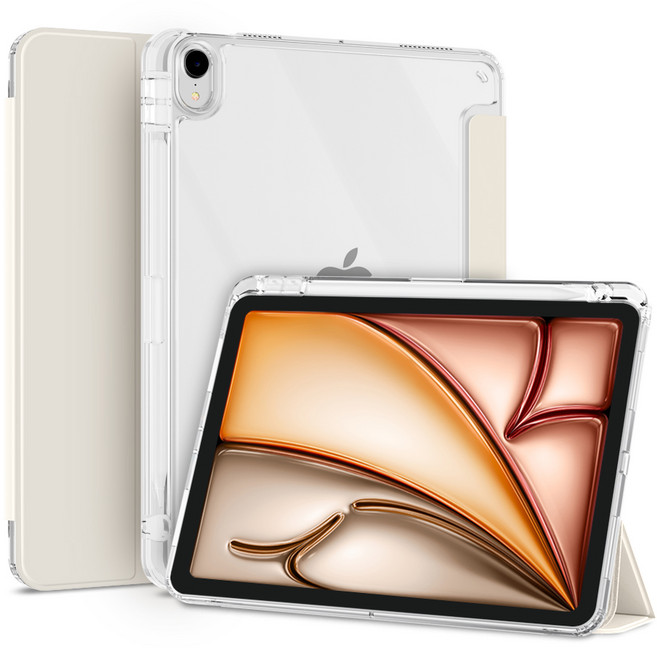 슈퍼스킨 클리어아머 플러스 애플펜슬 수납 아이패드 케이스, 크림화이트, 1개