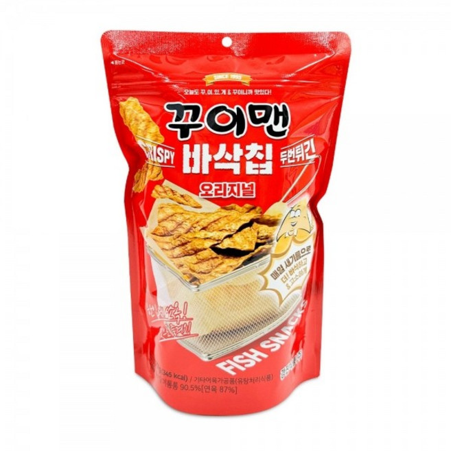 경진 꾸이맨 바삭칩 오리지널 70g 바삭한 어포 튀김 짭짤한 맛 맥주 안주 어른 간식, 1개, 1g
