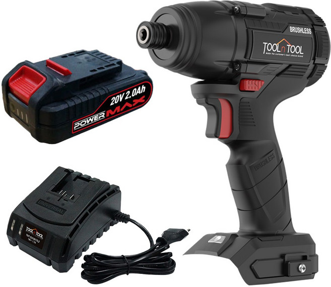 툴앤툴 20V 충전식 무선 임팩드릴 풀패키지 TNT-MAX202LI BLDC모터 200N.M 자동차정비 가구조립 인테리어DIY, MAX202LI임팩드릴+2.0Ah배터리+충전기