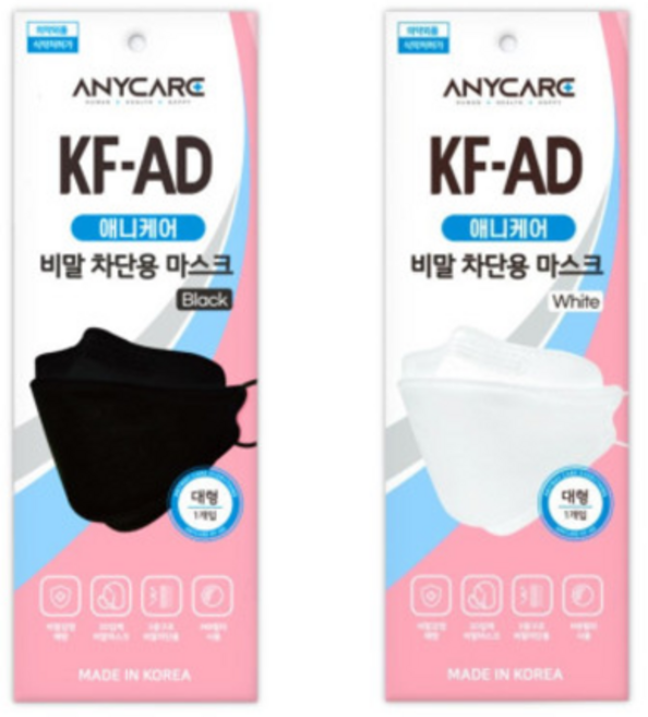 KFAD 애니케어 비말차단 마스크 대형 국산 더탑 와이엠, KFAD 애니케어(더탑), 1개, 화이트