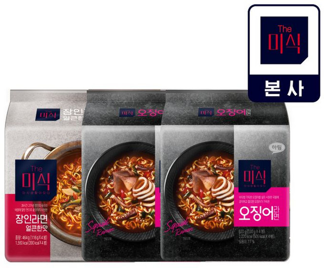 더미식 오징어라면 8개+장인라면 얼큰한맛 4개, 1세트