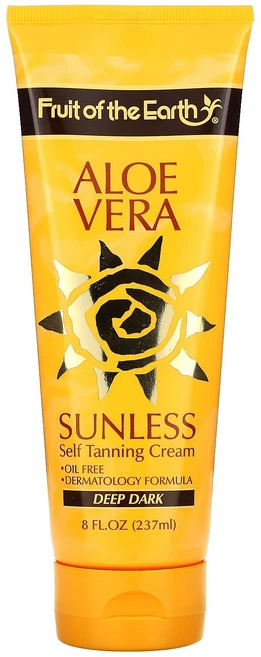 Fruit of the Earth 알로에 베라 선리스 셀프 태닝 크림 딥 다크 237ml (8 fl oz) FOE-00642 - 쿠팡