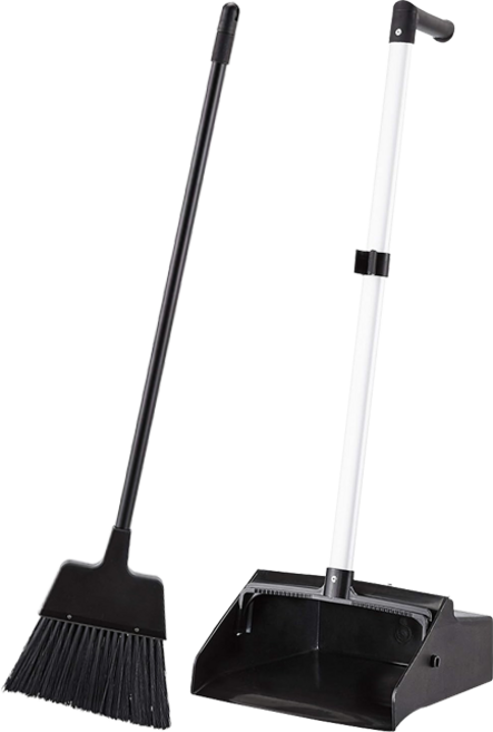 Amazon Basics 防塵立式掃把畚箕組, 黑色-掃把97*20 掃斗88*29, 1套