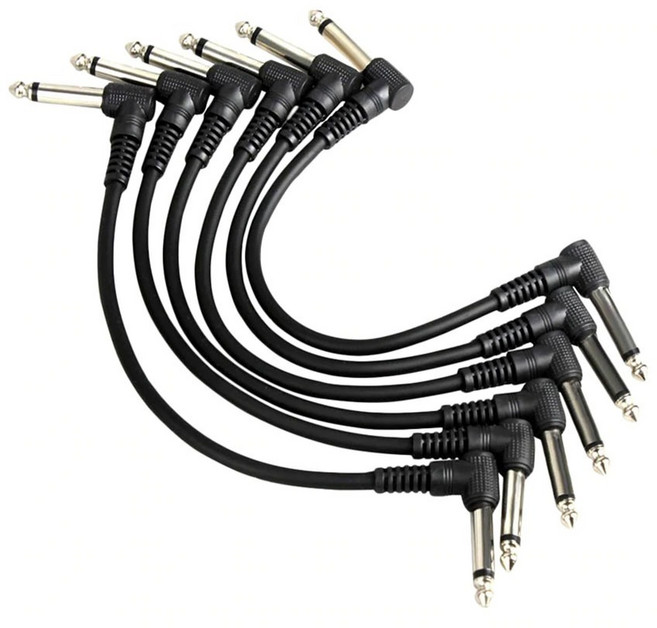자체 페달케이블 6개 기타 케이블 연결 패치 코드 와이어, 페달케이블GD12478