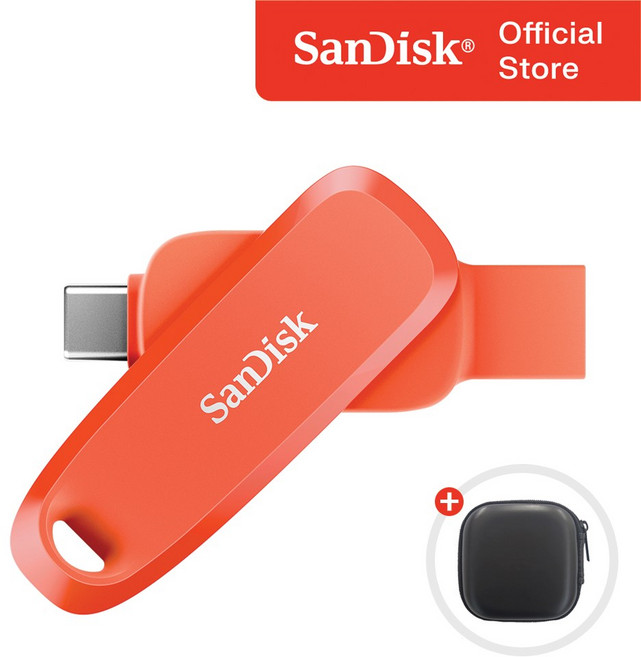 샌디스크 USB 3.2 Gen1 메모리 C타입 OTG SDDDC6 오렌지 + 케이스 패키지, 1개, 256GB