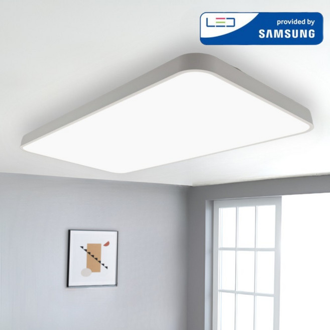 삼성 국산 거실등 LED 60W 플리커프리 뉴심플 거실조명, 화이트