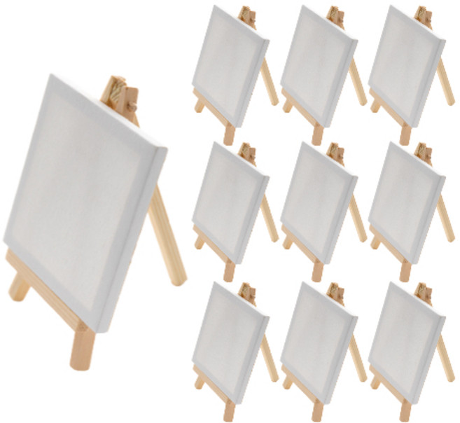 더쏠 미니 캔버스 이젤 세트 10cm X 10cm, 10개, 1호