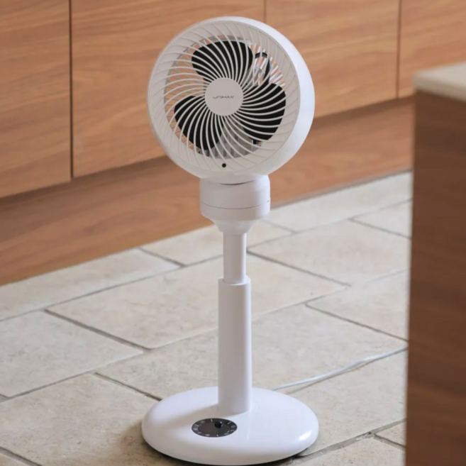 BLDC 스탠드형 서큘레이터 무소음 에어 써큘레이터 360도 선풍기, 화이트