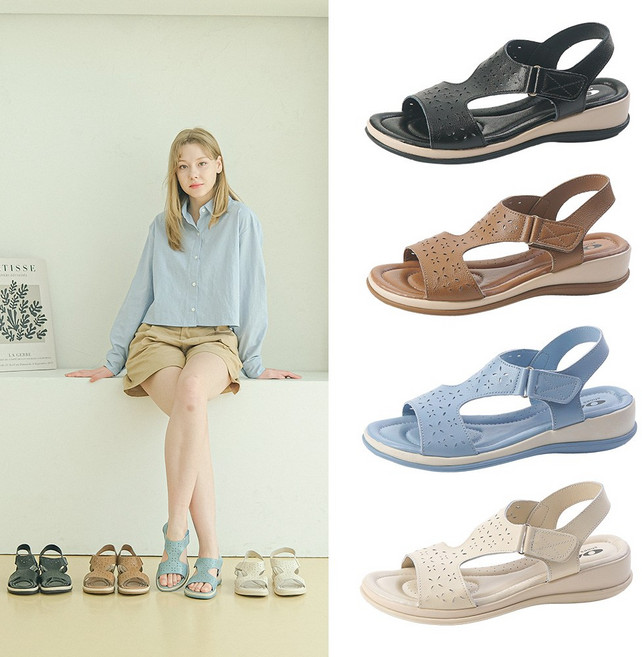 올리 소가죽 스트랩 샌들 4.5cm