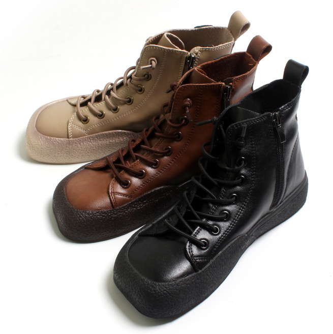 쌈지 발편한 천연가죽 여성 어글리 워커 미끄럼방지 여자부츠