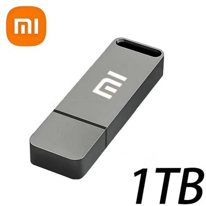 샤오미 USB 메모리 플래시 드라이브 고속 USB 3.0 방수 펜드라이브 U 디스크 16TB 2TB 1TB 8TB C 타입, 6) Grey 1TB, 1개
