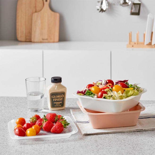 이지앤프리 콜랜더 채반 보관용기 1.5L 냉장고정리 샐러드통, 오트밀, 3개