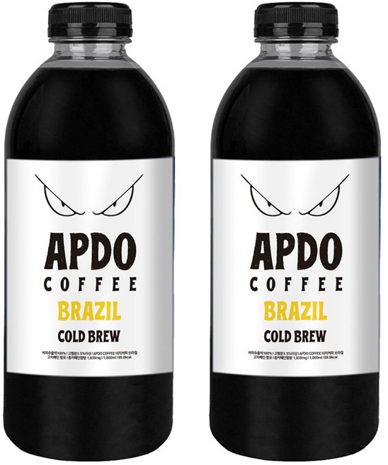[Apdo.] 압도적인 더치커피 1+1 브라질 세하도 콜드브루 원액 깊은 단맛, 2개, 1개입, 1L