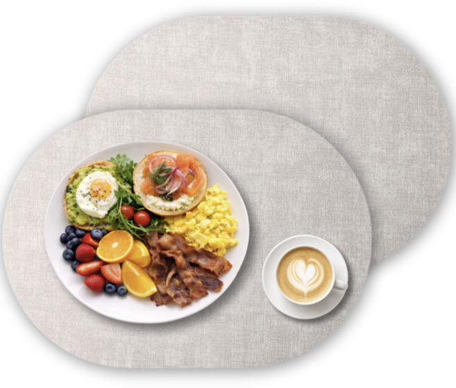 에스홈 얼룩 제로 고급 식탁매트, 2개, 43x30cm, 그레이