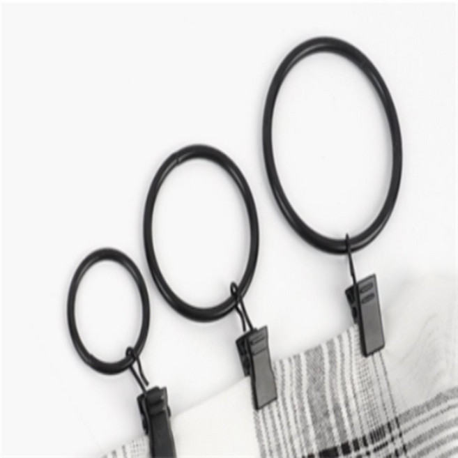 소이메종드 10P 원형 커튼링 블랙 원형커튼링집게형블랙10P다용도고리, 4 x 45mm