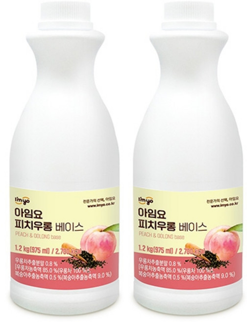 아임요 피치우롱티 베이스 1.2kg 2개세트, 1세트, 2개입