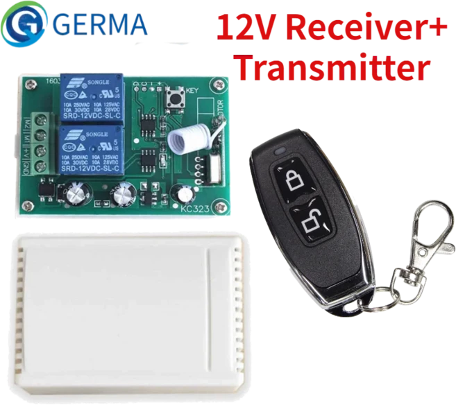 스마트스위치 원격 제어 무선 2 송신기 GERMA 12V 433 RF DC Mhz 범용 모듈 수신기 2CH 릴레이 CH, 02 2 RC and 1 Receiver