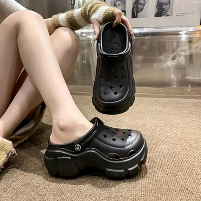 EVA 슬리퍼 하이탑 9CM 통굽 키높이 슬리퍼